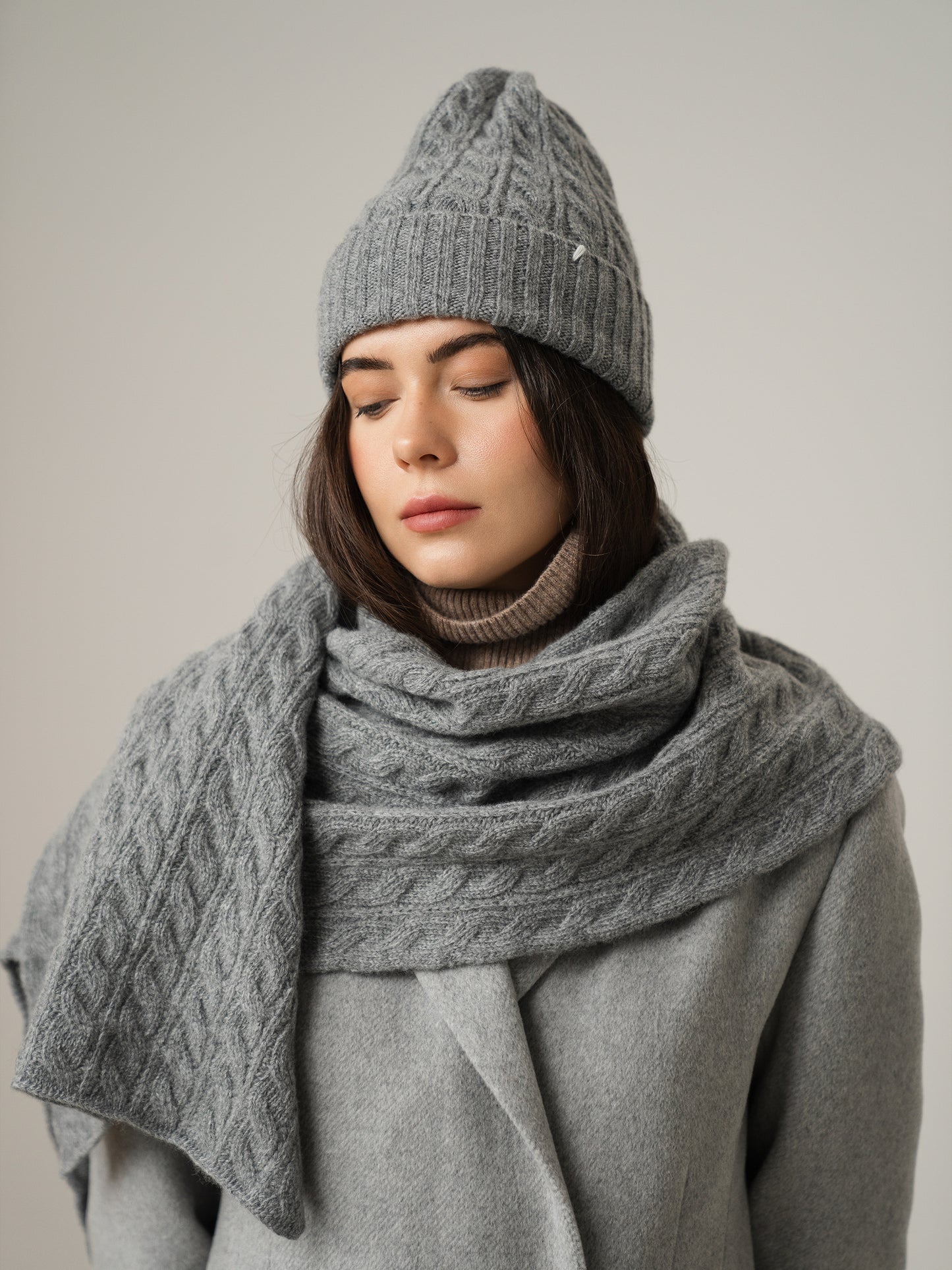 Lambswool Beanie, Grey