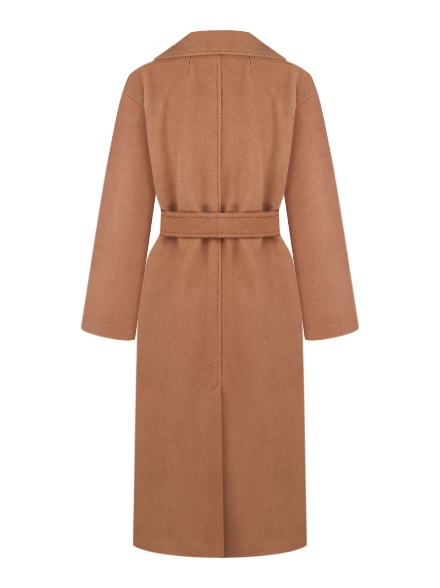 Camel Oversized Double-Breasted Long Coat