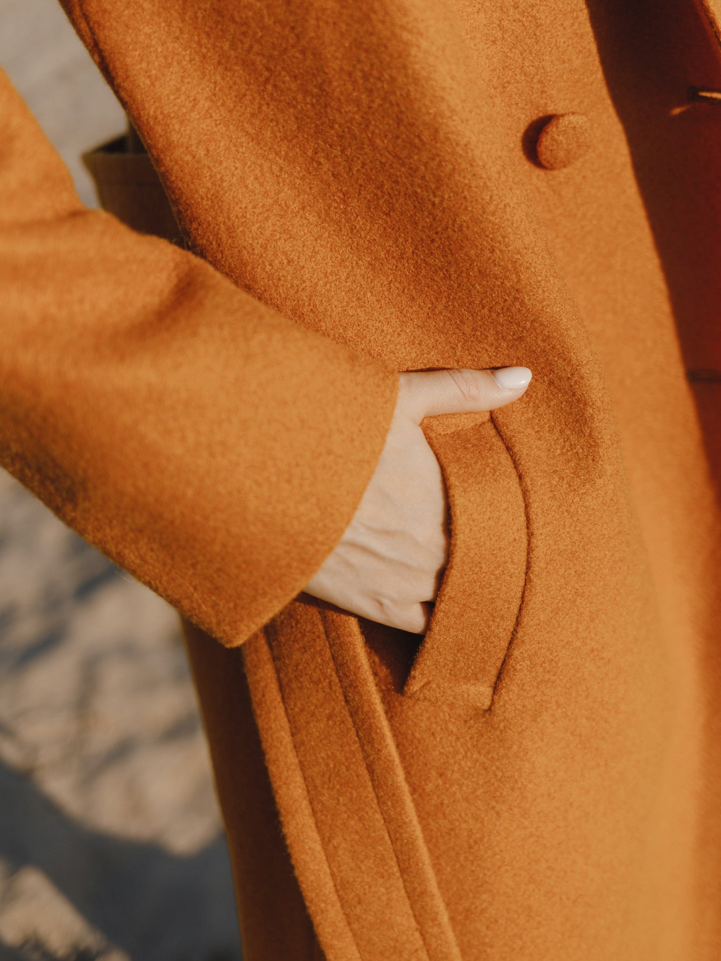 Rusty Red Double-Breasted Wool Coat with Belt