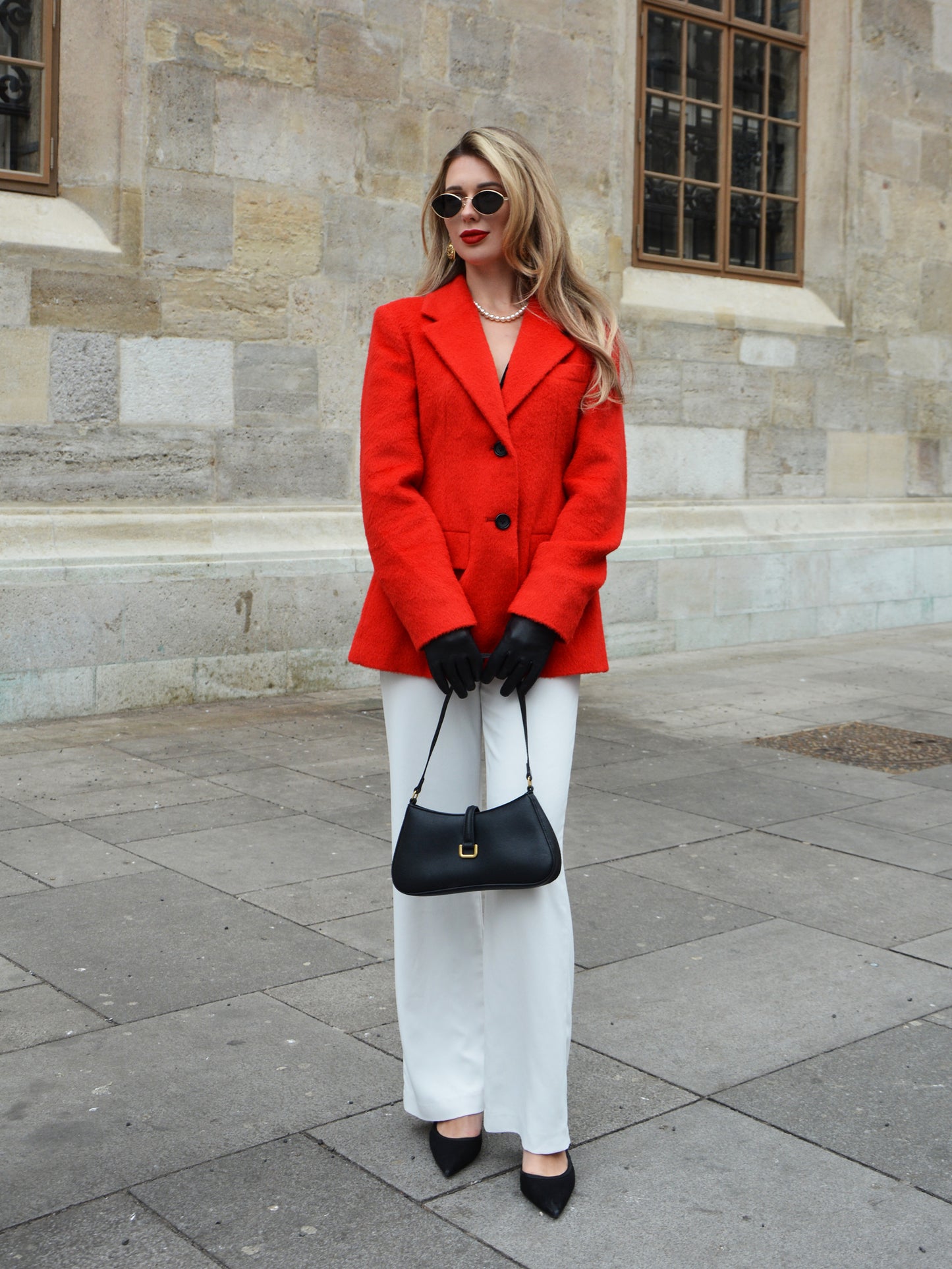 Tailored Red Mohair Blazer