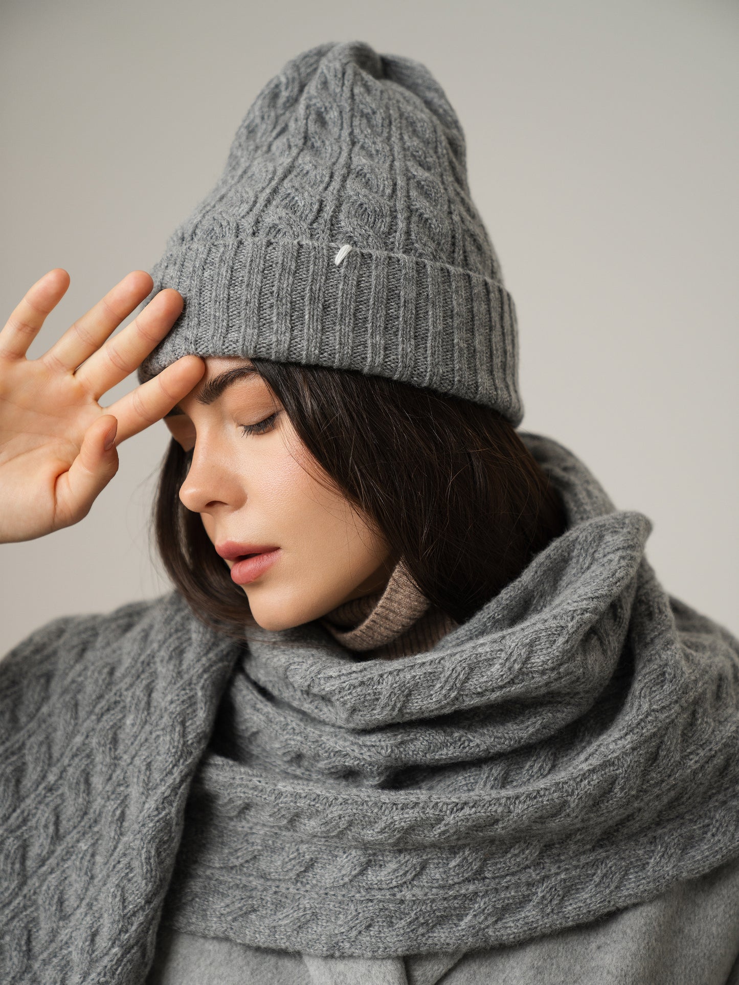 Lambswool Beanie, Grey