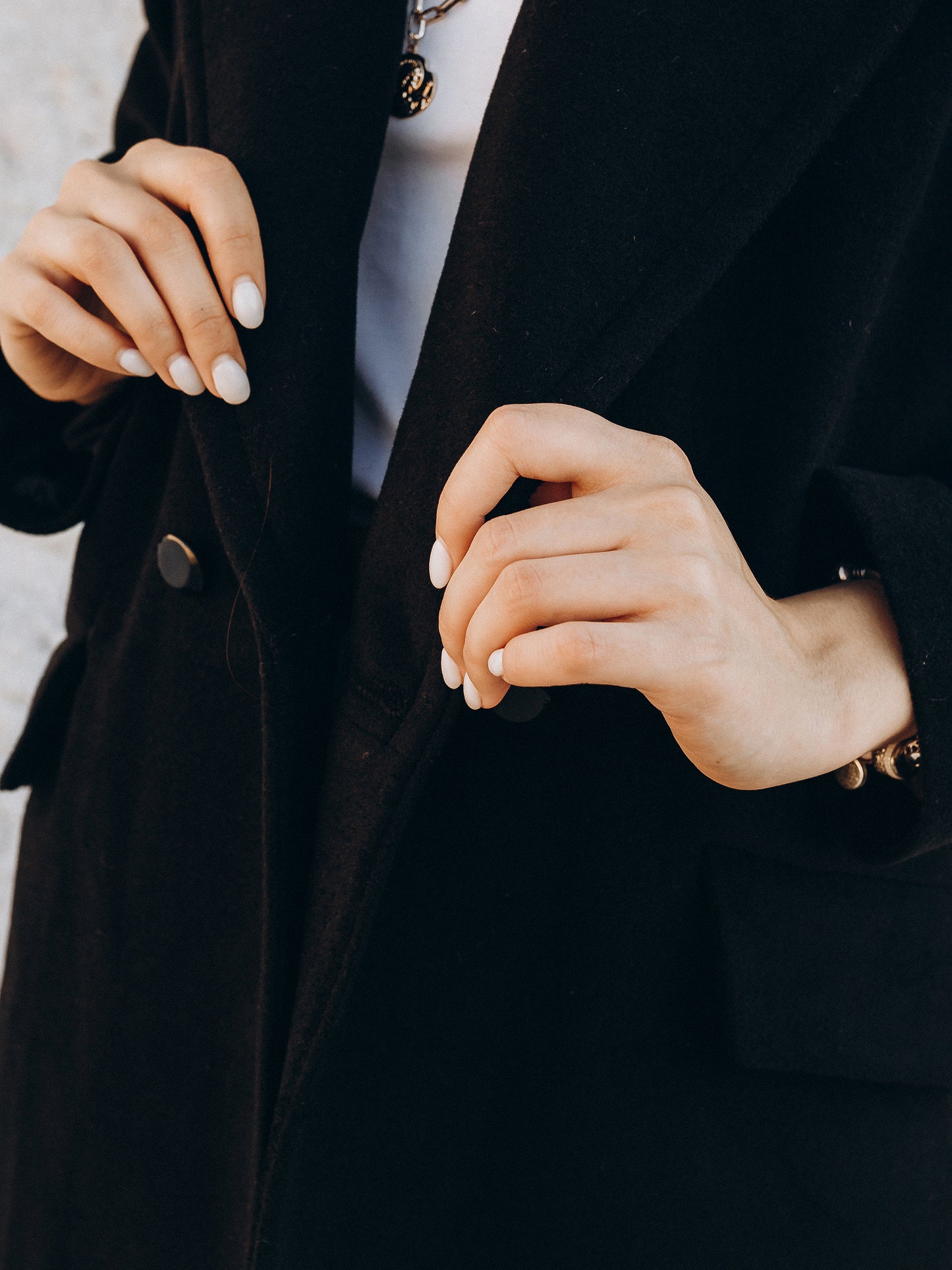 Black Coat with Buttons