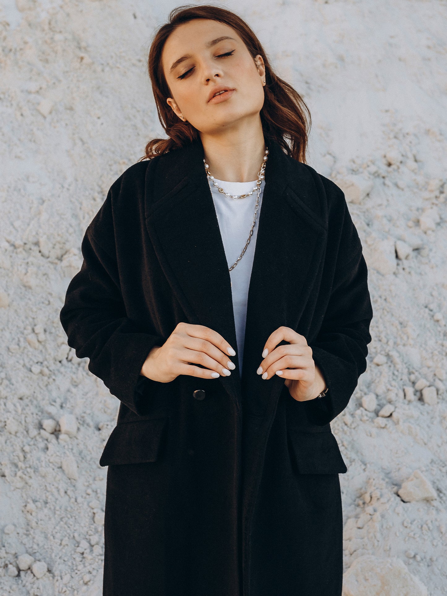 Black Coat with Buttons
