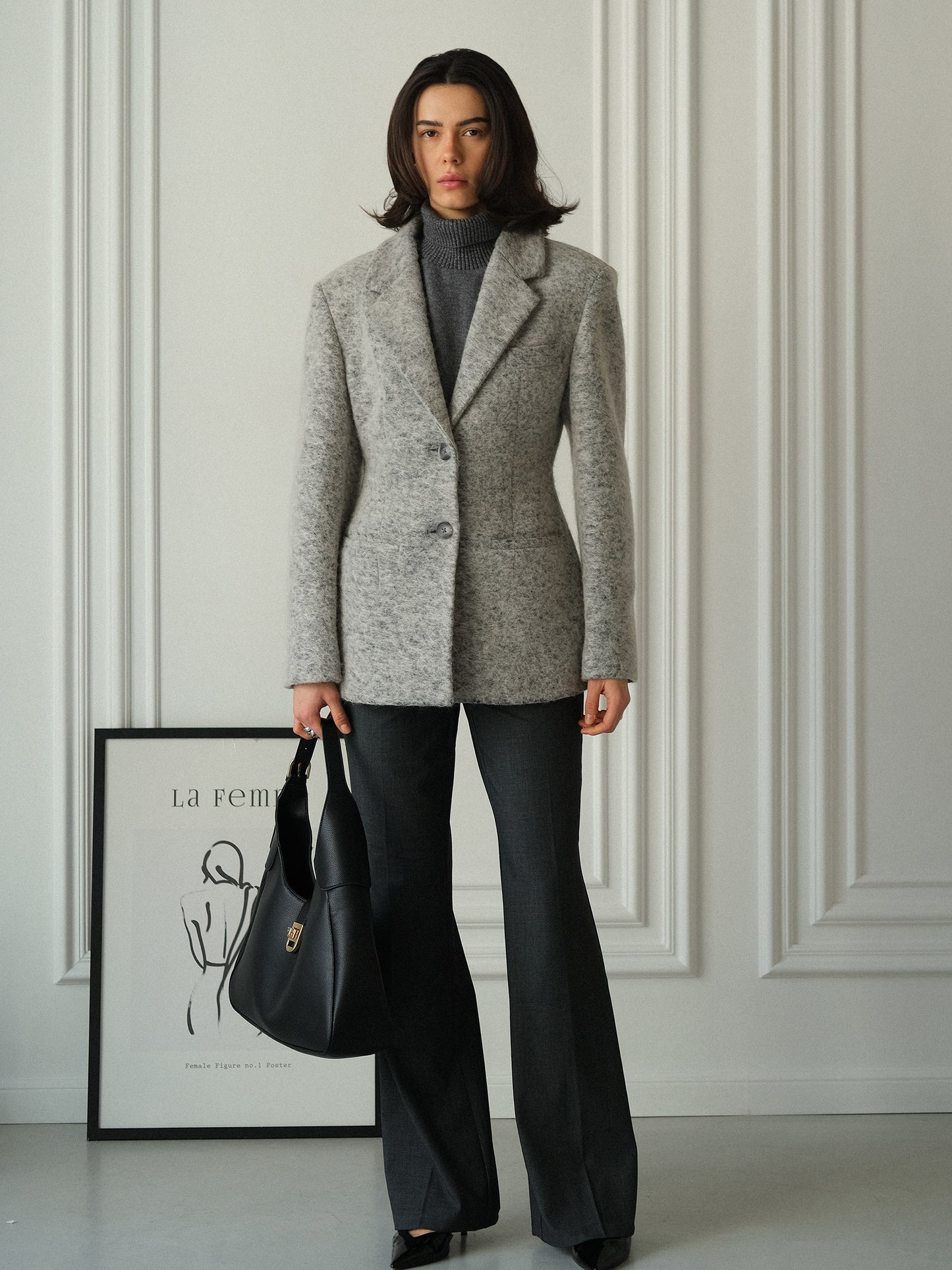 Tailored Grey Wool Blazer