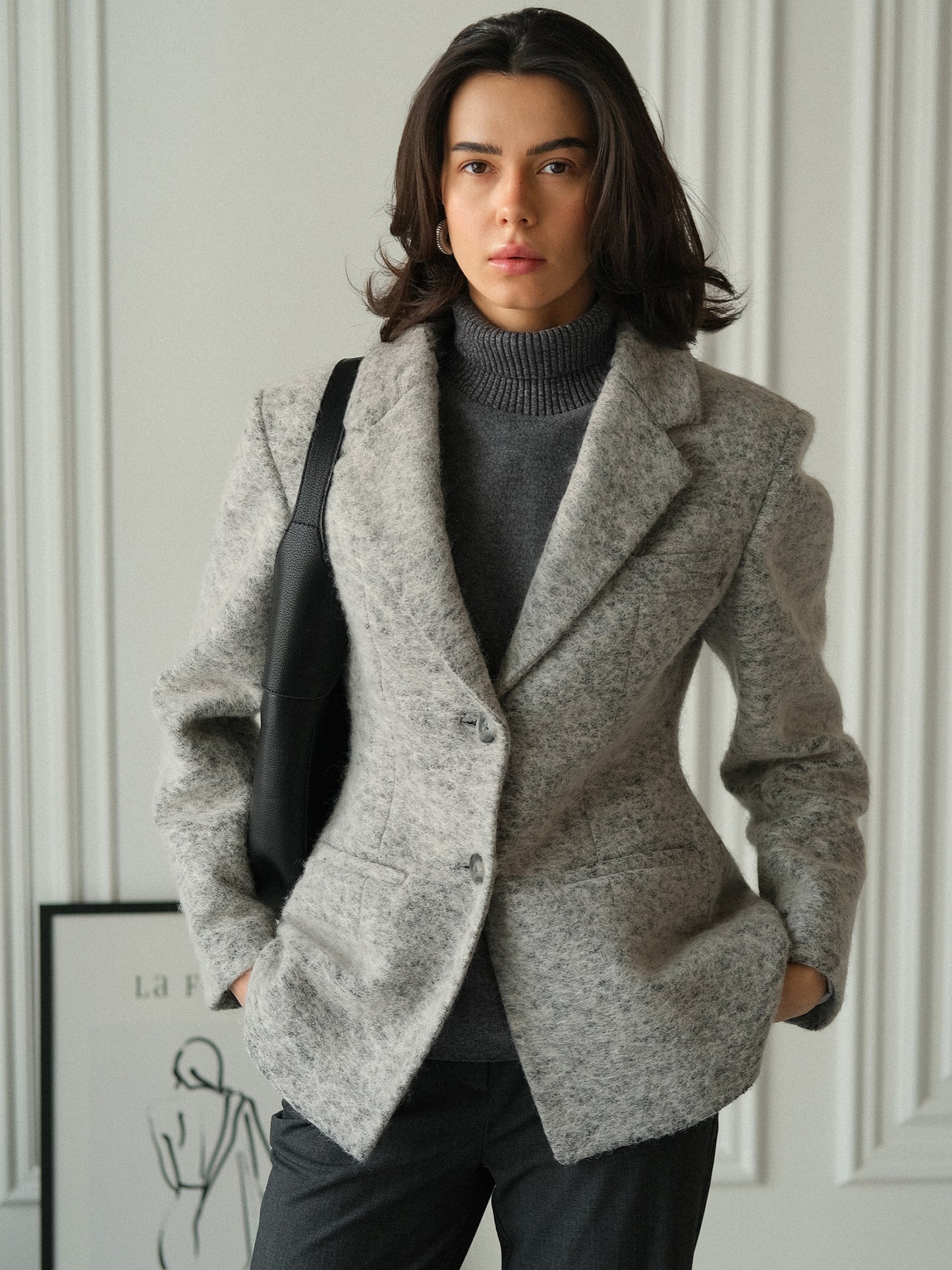 Tailored Grey Wool Blazer