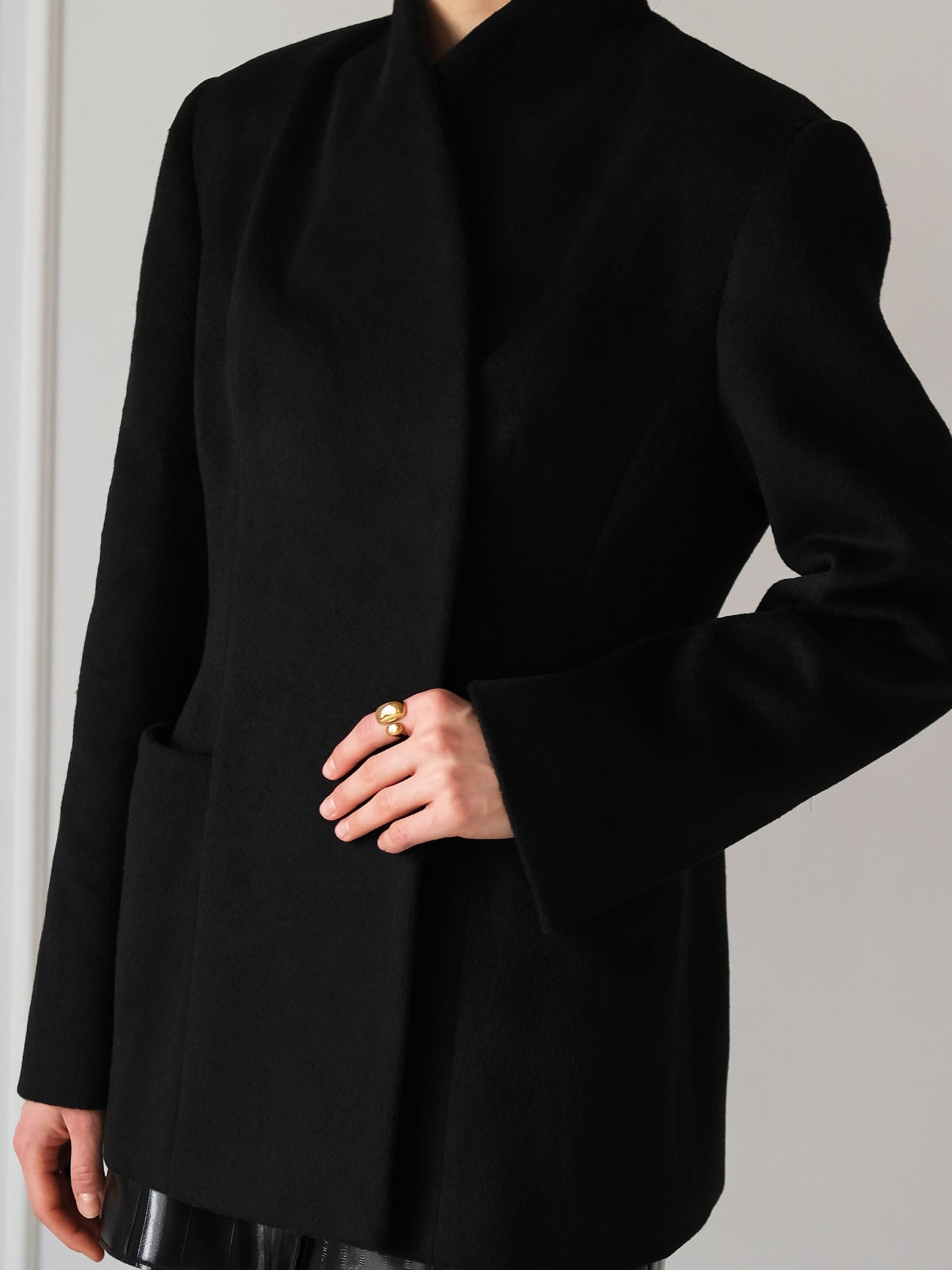 Fitted Black Wool Jacket