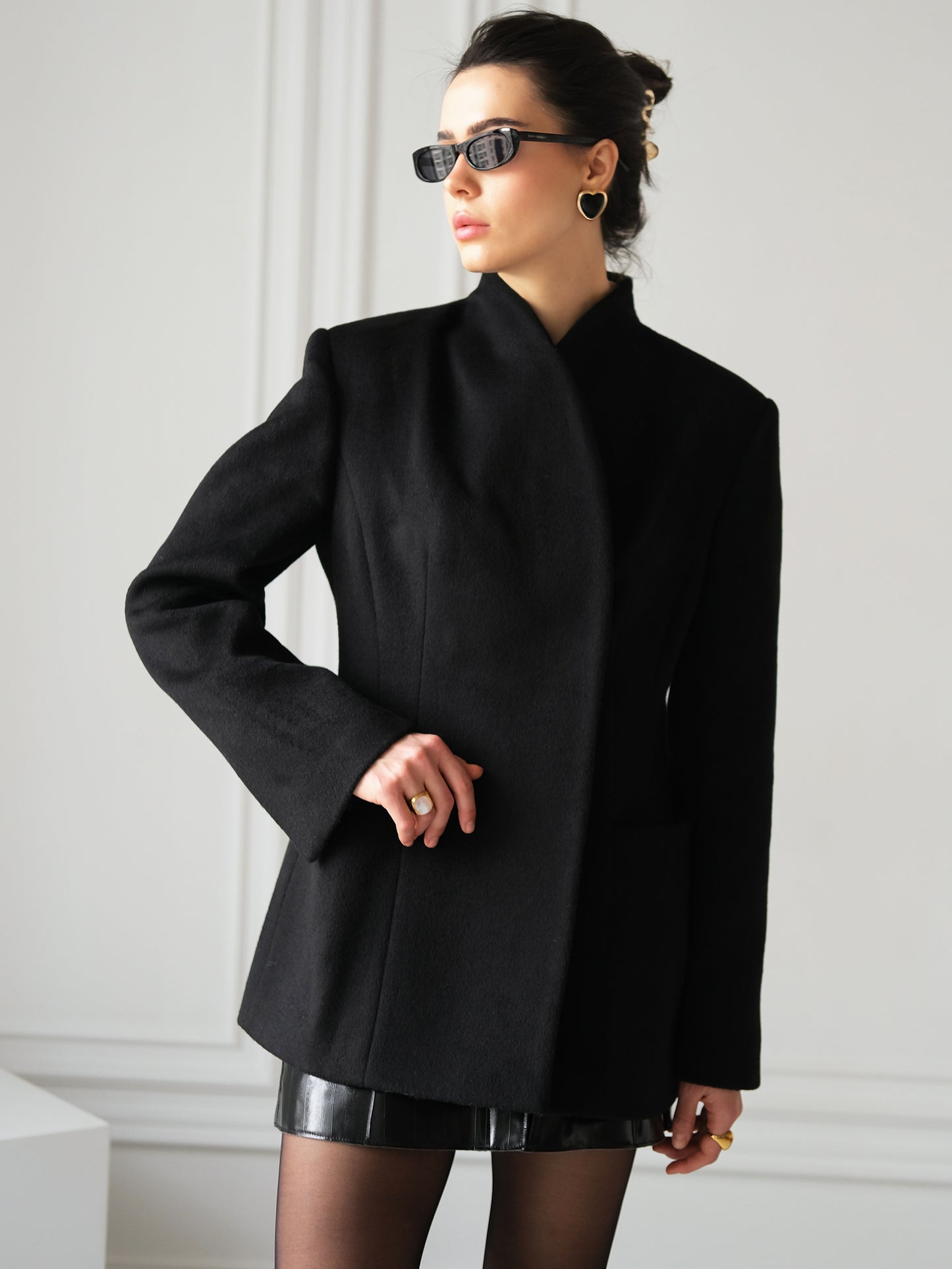 Fitted Black Wool Jacket