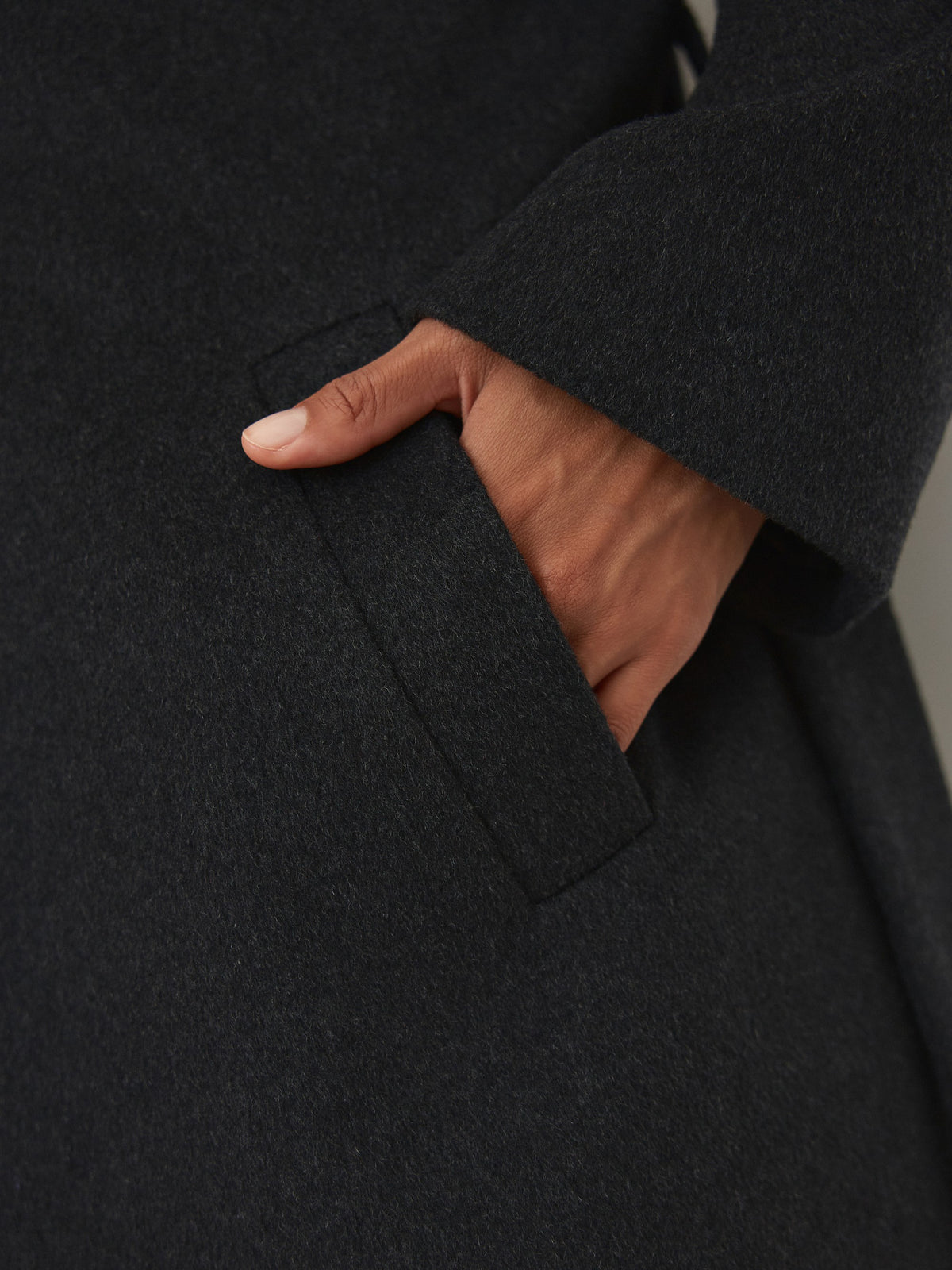 CHÉLIE graphite grey oversized wool wrap coat