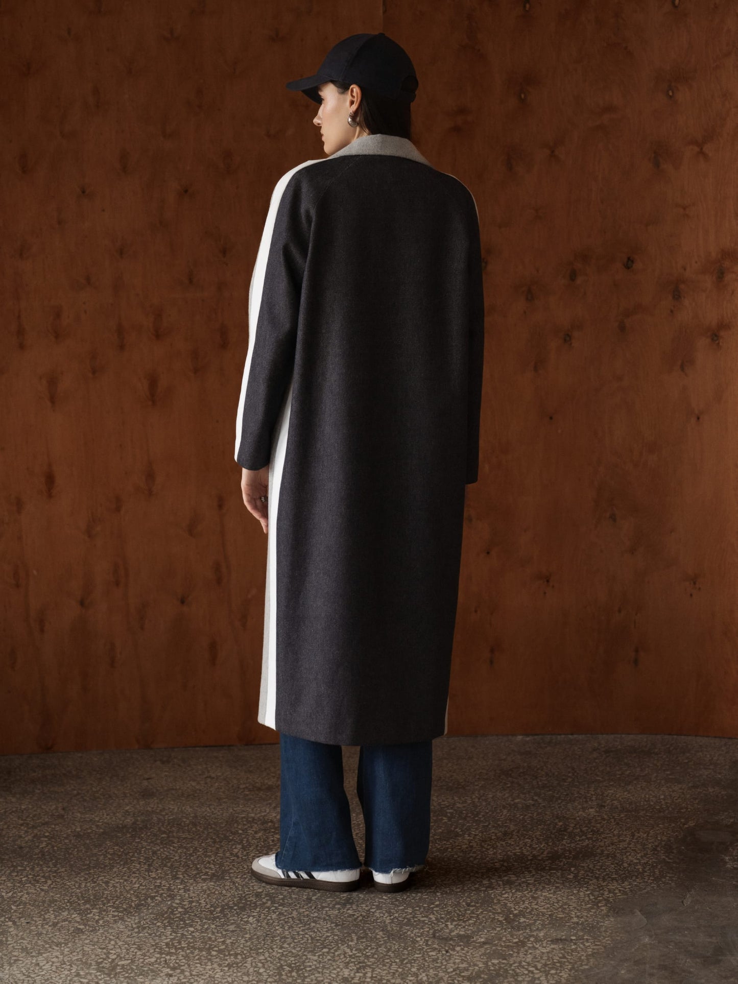 Three-color Wool Maxi Coat 5